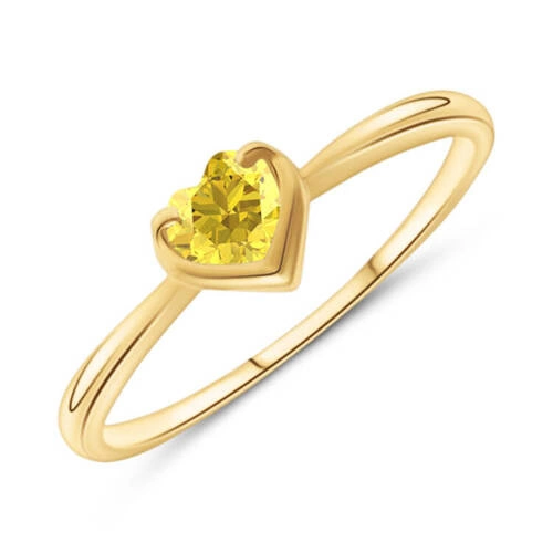 Złoty pierścionek 585 żółty kamień SERCE